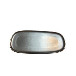 Alessi For Delta Black Ceramic Black Asian Modern Butter Dish Tray 8.25" x 3.5"